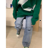 yipinpay Size Women's Jeans High Waist Straight Baggy Fashion Pants Streetwear Harajuku Vintage Casual Female Wide Leg Denim Trouser