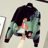 Yipinpay Women's spring and autumn knitted sweater girls Western fashion slim casual cotton