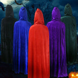 Yipinpay Hooded Cloak Adult Elf Witch Long Purim Carnival Halloween Cloaks Capes Robe Larp Women Men Vampires Grim Reaper Party
