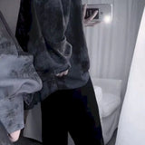 Yipinpay Men 2024 New Hong Kong Style Tie-dye Loose Long-sleeved Early Autumn Korean Version Student Dark Abstinence Shirt