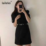 Yipinpay Woolen Dress Mini Short Sleeve Black Sukienki Damskie Party Winter Vintage Elegant Vestidos Mujer Korean Club Fall 2023
