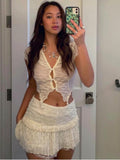 Yipinpay 2 Piece Set Skirt Y2K Women Outfits 2023 Spring Chic Button Turn-down Collar Tops And Mini Skirts Femme Hight Street Suit