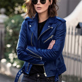 Yipinpay Short Jacket Solid Revers Female Moto Biker Jackets 2023 Punk Women Cool Faux Leather Jacket Long Sleeve Zipper Equipped