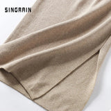 Yipinpay Women sweater skirt pencil midi knitted skirt high waist skirts womens winter long warm knitting skirts split bottoms
