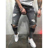 Yipinpay Ripped jeans for men Fashion casual slim denim pencil pants Men's clothing trousers S-4XL Drop shipping