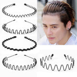 Yipinpay Men's Women Sports Wave Hair Band Metal Black Hairband Headband Aliceband