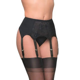 Yipinpay High Waist Garter Belt Mesh Suspender Belt 6 Straps Garter Belt for Thong Stocking S-XXL (NO stocking and Panties)
