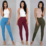 Yipinpay Slim Pencil High Waist Pants Spring Autumn Solid Color Office Ladies Tight Trousers Work Wear Femme