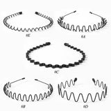 Yipinpay Men's Women Sports Wave Hair Band Metal Black Hairband Headband Aliceband