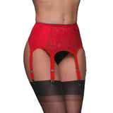Yipinpay High Waist Garter Belt Mesh Suspender Belt 6 Straps Garter Belt for Thong Stocking S-XXL (NO stocking and Panties)
