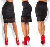 Yipinpay HOT Women Sexy Lace Stretch Office High Waist Pencil Skirts Bodycon Party Skirt Sexy Women Summer Outwear