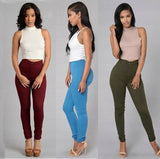 Yipinpay Slim Pencil High Waist Pants Spring Autumn Solid Color Office Ladies Tight Trousers Work Wear Femme
