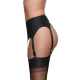 Yipinpay High Waist Garter Belt Mesh Suspender Belt 6 Straps Garter Belt for Thong Stocking S-XXL (NO stocking and Panties)