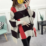 Yipinpay Winter Shawl Warm Casual Loose Knitted Tops 2024 Women Pullover Female Sweater Fashion