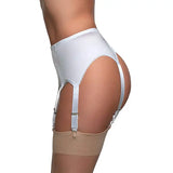 Yipinpay High Waist Garter Belt Mesh Suspender Belt 6 Straps Garter Belt for Thong Stocking S-XXL (NO stocking and Panties)
