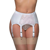 Yipinpay High Waist Garter Belt Mesh Suspender Belt 6 Straps Garter Belt for Thong Stocking S-XXL (NO stocking and Panties)