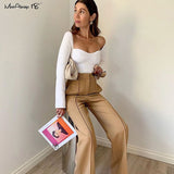 Yipinpay Asymmetrical White Knitted Blouse Women Sexy Long Sleeve Bodycon Blouse Black Ladies Basic Knitwear Tops Fashion