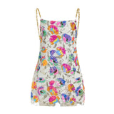 Yipinpay Women's Casual Chain Suspender Dress Fashion Sequined V-neck Backless A-line Short Dress