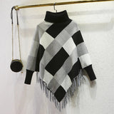 Yipinpay Sweater Women Turtleneck Pullovers Solid Stretch Striped Korean Top Knit Harajuku Fall 2024 Winter Clothes