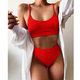 Yipinpay Up Swimsuit Female Patchwork Swimwear For Women Bathing Suit High Waist Bikini Set Sport Wear Swimming Suit Sexy Bikini