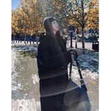 yipinpay Womens Parka Length Jacket Baggy Winter Thicken Warm Korean Fashion Casual Mom Hooded Oversized Puffer Coat Bubble Outwear