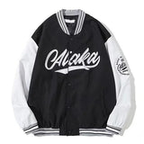 Yipinpay new flocking English alphabet embroidery jackets coat women street retro hip-hop baseball uniform couple casual jackets top