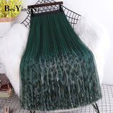 Yipinpay 2023 Women's Vintage High Waist A Line Pleated Long Skirts Leopard Printed Casual Streetwear Harajuku Skirt Female