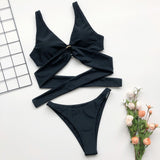 Yipinpay Up Bikini 2023 Sexy Bikini Set Women Swimwear Bathing Suit Swimsuit Female Swimming Suit Bandage Swimsuit Thong Bikini