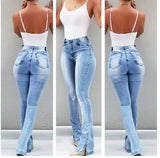 Yipinpay Sale High Waist Flare Jeans For Women Fashion Skinny Lifting Butt Elastic Denim Long Pants S-2XL Global Drop Shipping