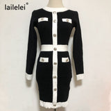 Yipinpay Bodycon Long Sleeve Dress Fall 2023 Mini Sweater Vintage Black Office Korean Short Elegant Invierno Mujer Moda Feminina
