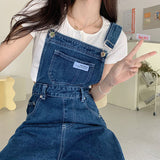 Yipinpay Design Denim Jumpsuit Women Korean Fashion Baggy Jeans Jumpsuits High Waist Wide Leg Overalls Trousers Woman
