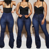 Yipinpay 2024 New High Waist Flare Jeans For Women Casual Skinny Lifting Hips Denim Long Pants Fashion Stretch Jeans S-3XL
