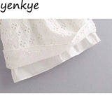 Yipinpay Women Openwork Floral Embroidery Sleeveless Sling White Sexy Romantic Night Out Party Mini Dress Short robe