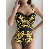 Yipinpay Cut Swimwear 2023 Women One Piece Swimsuit Female Push Up Bathing Suit High Waist Swimming Suits For Women Solid Monokini