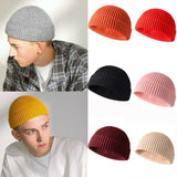 Yipinpay New Knitted Hats For Women Skullcap Men Beanie Hat Winter Retro Brimless Baggy Melon Cap Hi pop Fisherman Beanies Hats Men