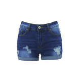 Yipinpay New Fashion Ripped Summer Denim Shorts For Women Casual Flanging Skinny Shorts Jeans S-2XL Global Drop Shipping
