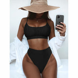 Yipinpay Women Swimsuit Female Swimwear 2023 Bikini High Waisted Bikini Set Push Up Bathing Suit Ruffle Swimming Suit Beachwear Swimsuit