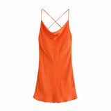 Yipinpay Summer Slip Dress Women 2023 Tie Dye Satin Short Woman Dresses Strappy Sexy Backless Strap Mini Dress Club Party Dresses