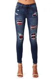 Yipinpay sale women's ripped leopard print jeans Fashion stretch Skinny denim pencil pants Street casual hipster jeans S-2XL