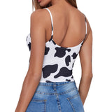 Yipinpay Women's Camisole, Sexy Sleeveless Backless Cow Print Cropped Tops for Party Vacation Travelling Dating Summer 2023