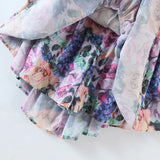 Yipinpay Vintage Multicolor Floral Print Sexy Sling Dress Women Summer Chiffon Super-Short Dress Holiday Beach Sundress Vestido