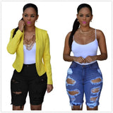 Yipinpay Hot Sale Women Summer Ripped Shorts Jeans Fashion Stretch Slim Denim Shorts S-2XL High Quality Drop shipping