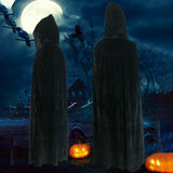 Yipinpay Hooded Cloak Adult Elf Witch Long Purim Carnival Halloween Cloaks Capes Robe Larp Women Men Vampires Grim Reaper Party