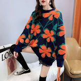 Yipinpay Women Pullover Sweaters 2024 Autumn Winter Tops Korean Slim Flower Women Pullover Knitted Sweater Jumper Soft Warm Pull Femme