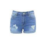 Yipinpay New Fashion Ripped Summer Denim Shorts For Women Casual Flanging Skinny Shorts Jeans S-2XL Global Drop Shipping
