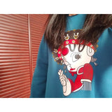 Yipinpay Autumn Winter Hoodies Women Chinese Style Fashion Lace-up Embroidery Pullovers Oversize Plus Size Female Women Sweatshirt