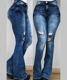 Yipinpay Sale High Waist Flare Jeans For Women Fashion Skinny Lifting Butt Elastic Denim Long Pants S-2XL Global Drop Shipping