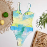 Yipinpay Waist Wone One Pieces Swimsuit Female Tie Dye Swimwear For Women Bathing Suit Push Up Monokini Swimming Suit Beachwear