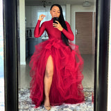 Yipinpay Dancing Fahion Female Skirts Faldas Mujer Tulle Women Skirts Vintage Spring Summers Pleated Party Long Skirt Black Adult