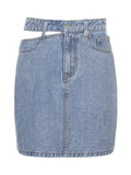 Yipinpay Button Zipper Mini A-line Skirt Ladies Sexy Clothing Female Night Club Wear Women's High Waist Denim Party Skirts 2023